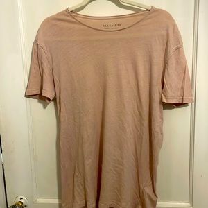 ALL SAINTS Figure Crew Neck Raw Edge T Shirt size large